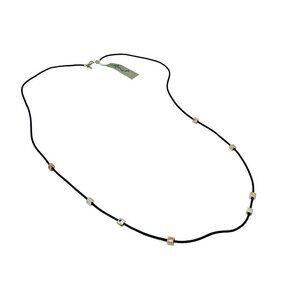 New Modern Monet Canyon Rope Style Gold Plated Square Beaded Necklace 36" NWT